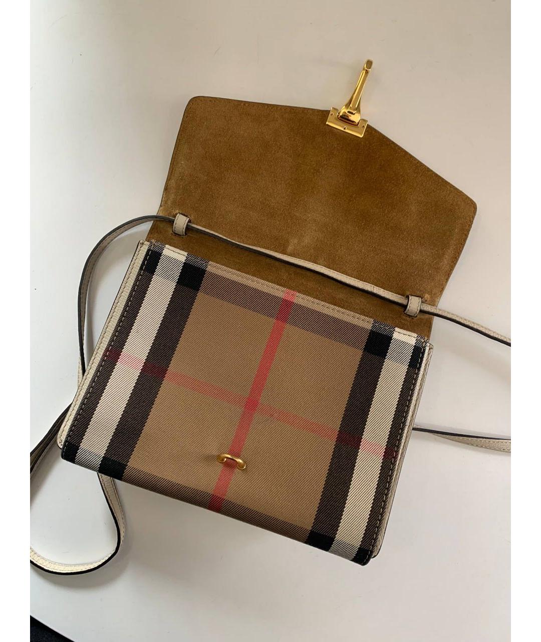 BURBERRY Бежевая кожаная сумка через плечо, фото 3