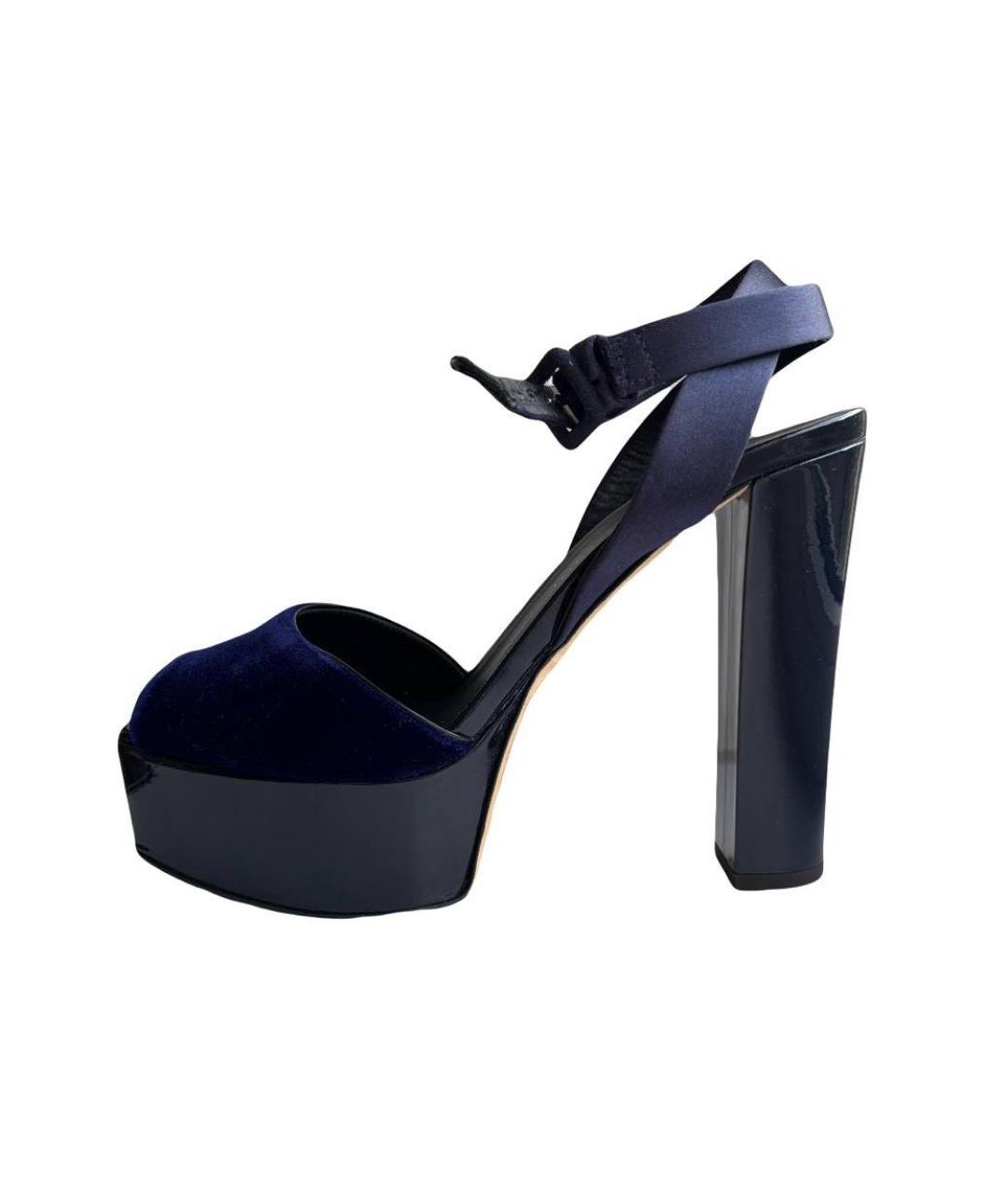 GIUSEPPE ZANOTTI DESIGN Темно-синие замшевые босоножки, фото 5