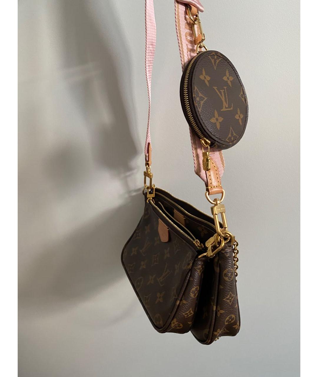LOUIS VUITTON Коричневая кожаная сумка через плечо, фото 2