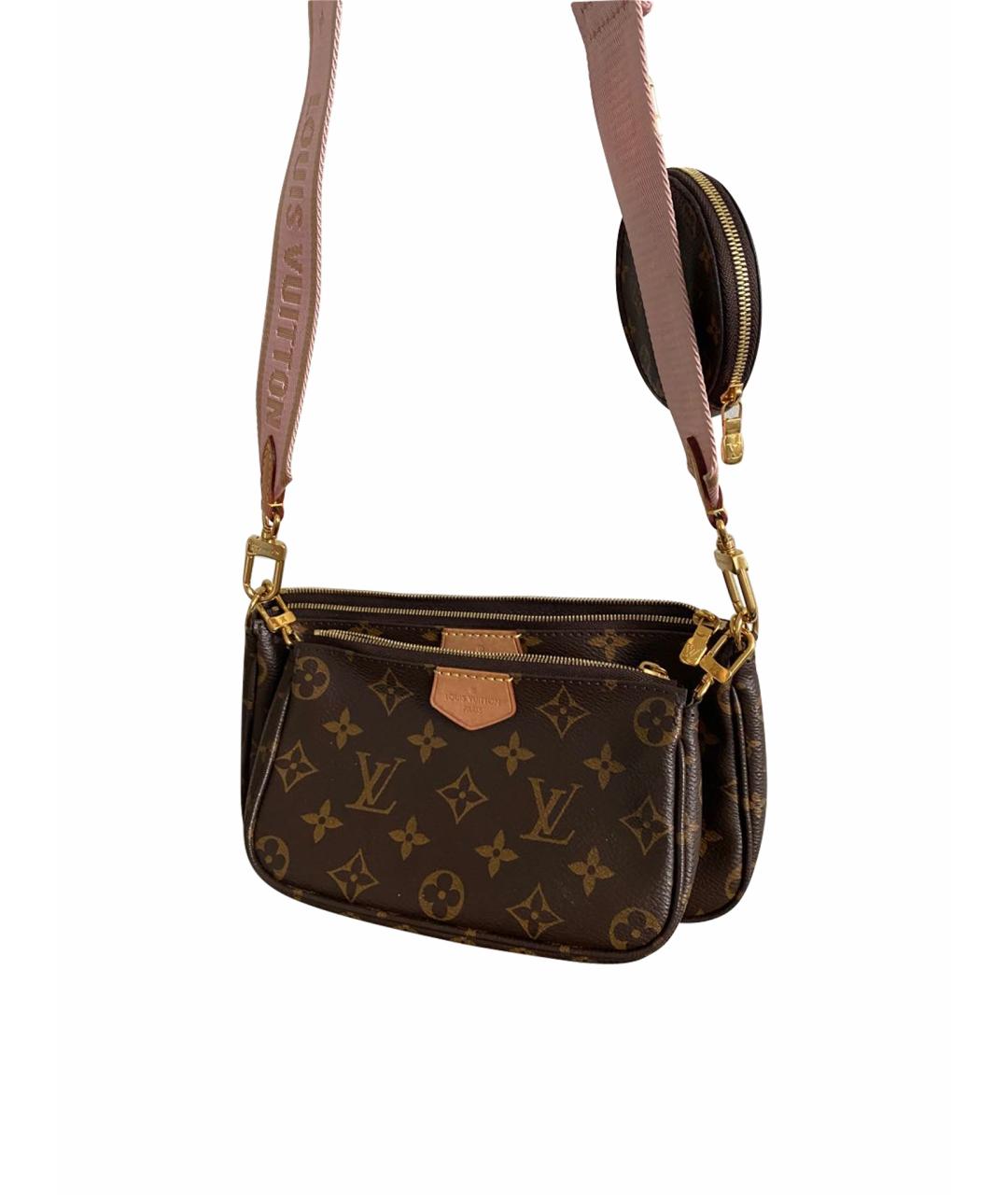 LOUIS VUITTON Коричневая кожаная сумка через плечо, фото 1