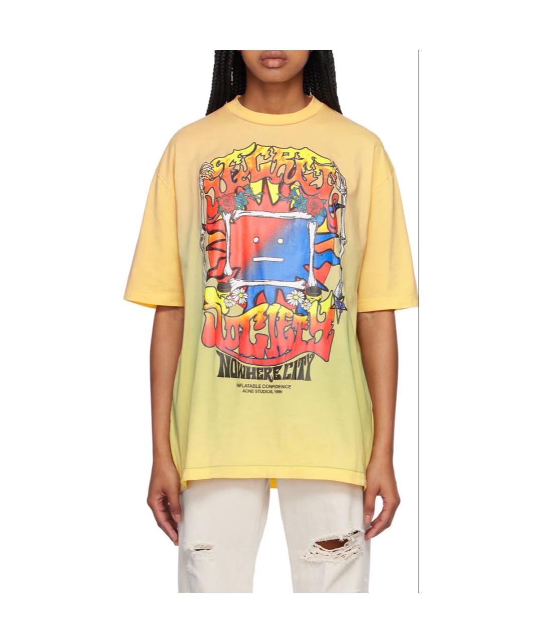 ACNE STUDIOS Мульти хлопковая футболка, фото 4