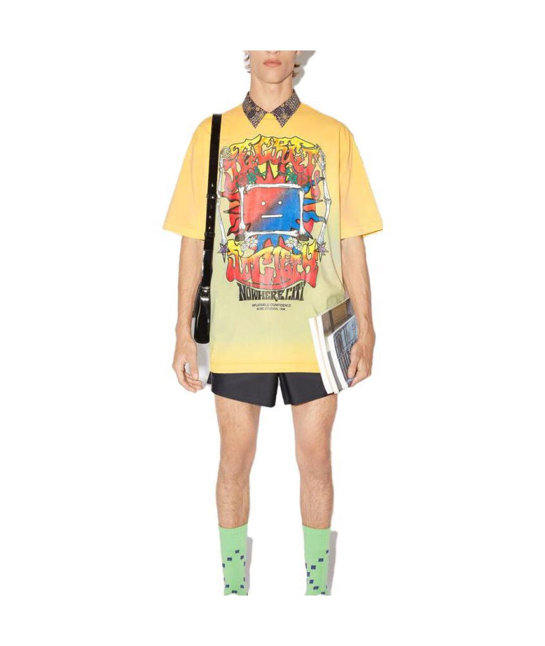 ACNE STUDIOS Мульти хлопковая футболка, фото 2