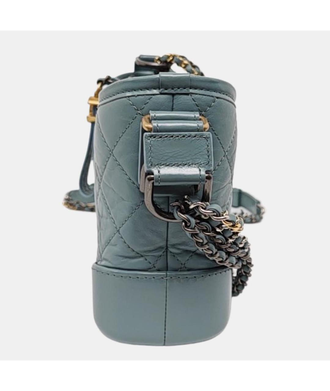 CHANEL Голубая кожаная сумка через плечо, фото 3