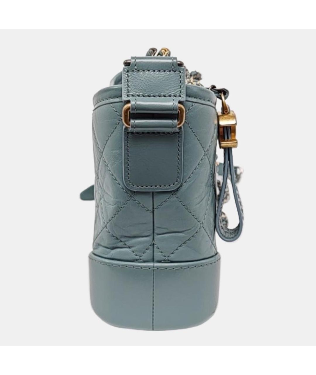 CHANEL Голубая кожаная сумка через плечо, фото 4