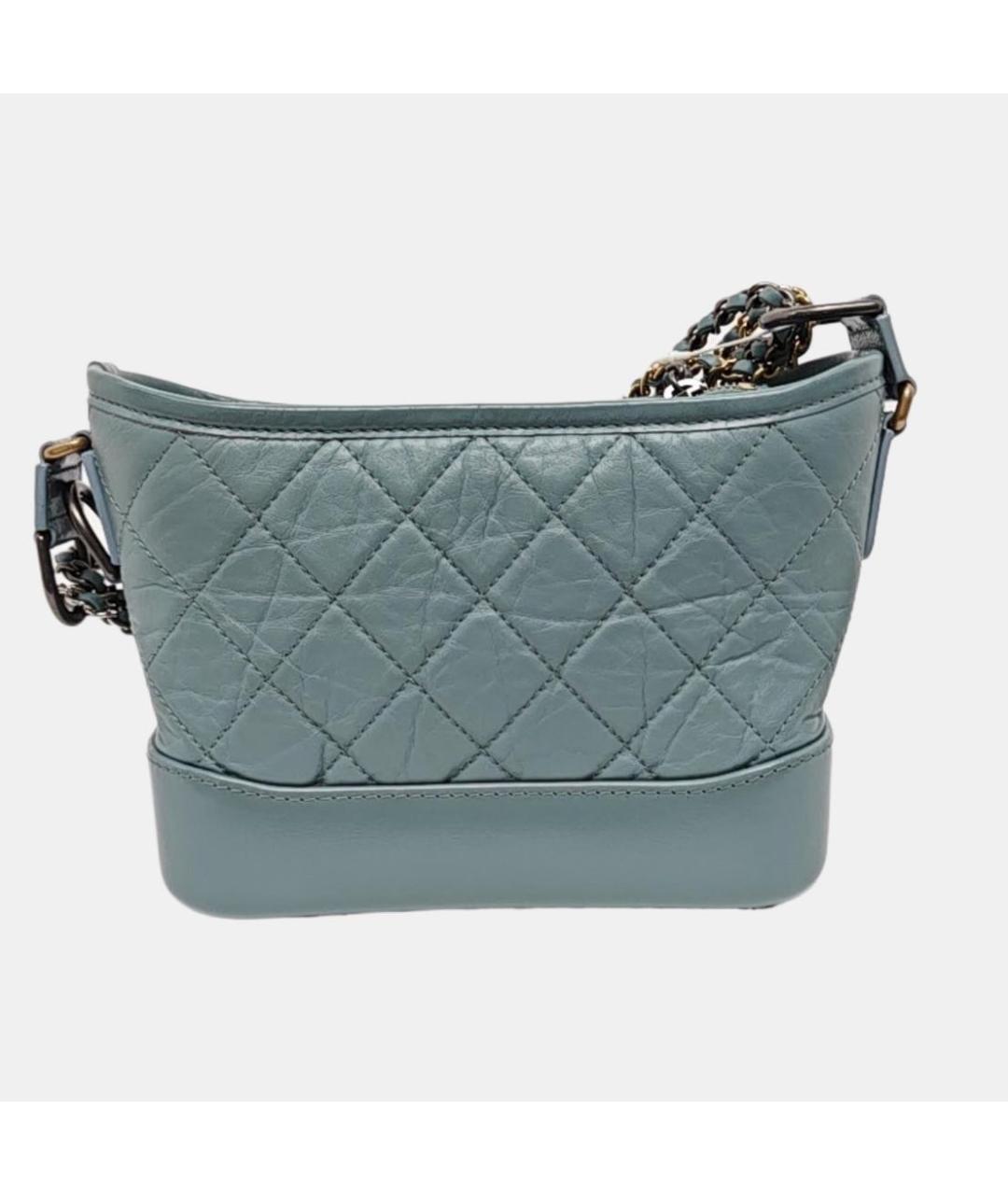 CHANEL Голубая кожаная сумка через плечо, фото 5