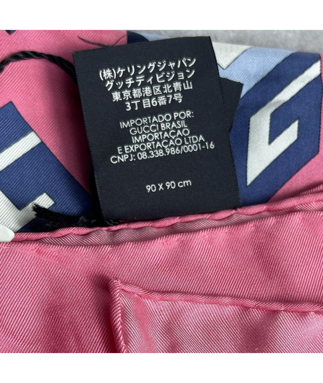 GUCCI Розовый шелковый платок, фото 7