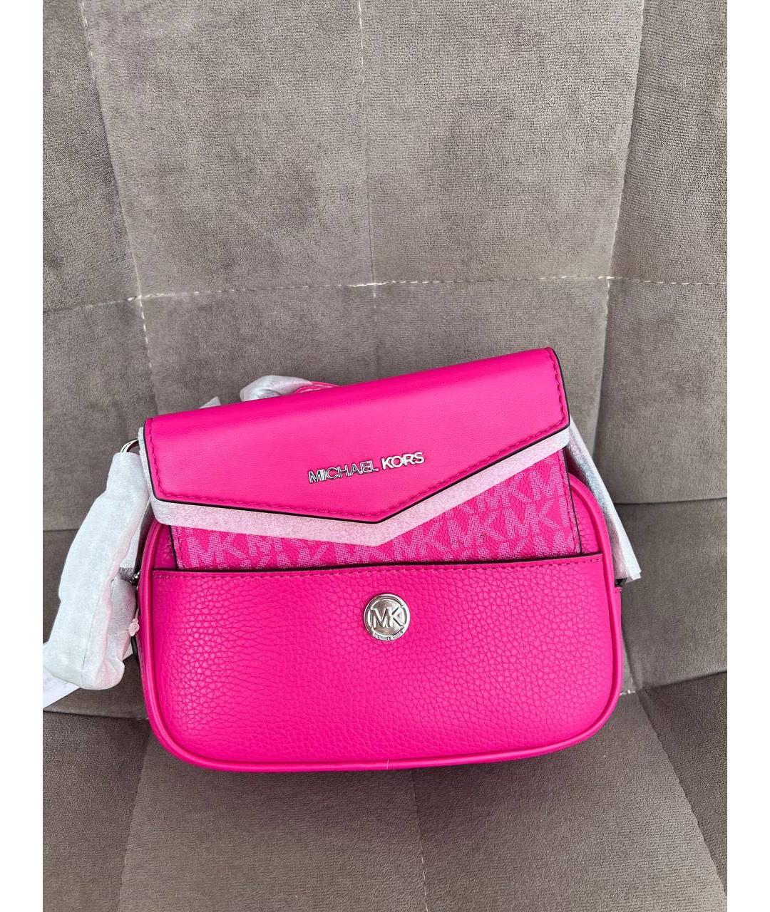 MICHAEL KORS Розовая сумка через плечо из искусственной кожи, фото 6