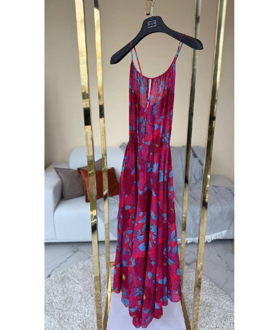 DIANE VON FURSTENBERG Фуксия хлопковое повседневное платье, фото 4