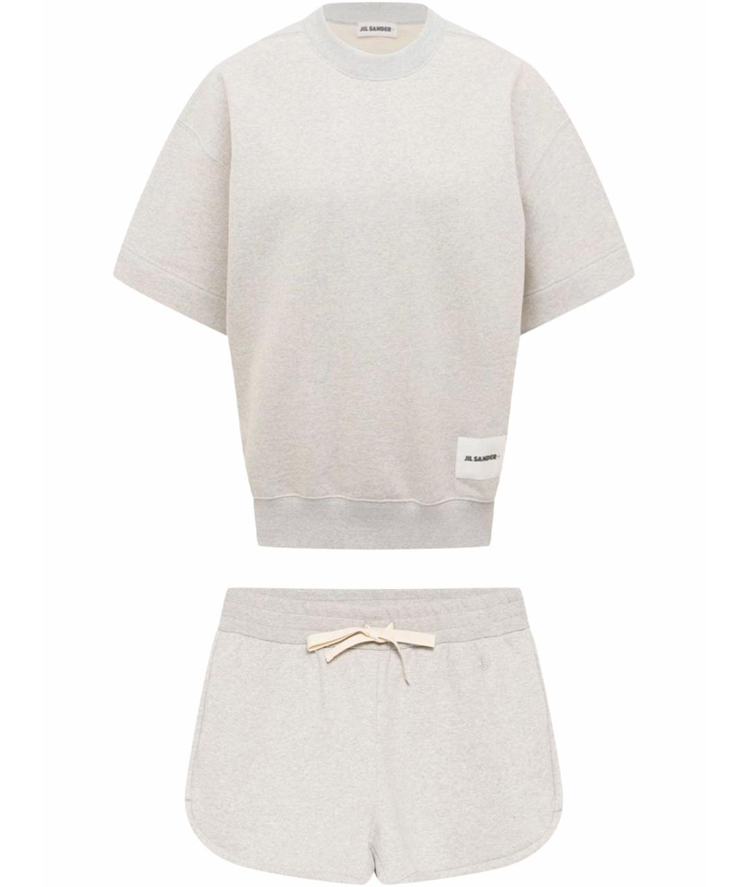 JIL SANDER Серый хлопковый костюм с брюками, фото 1