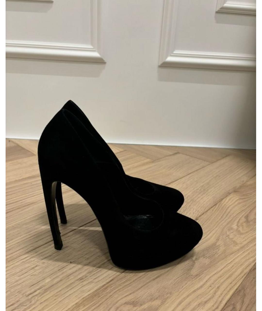ALEXANDER MCQUEEN Черные замшевые туфли, фото 5
