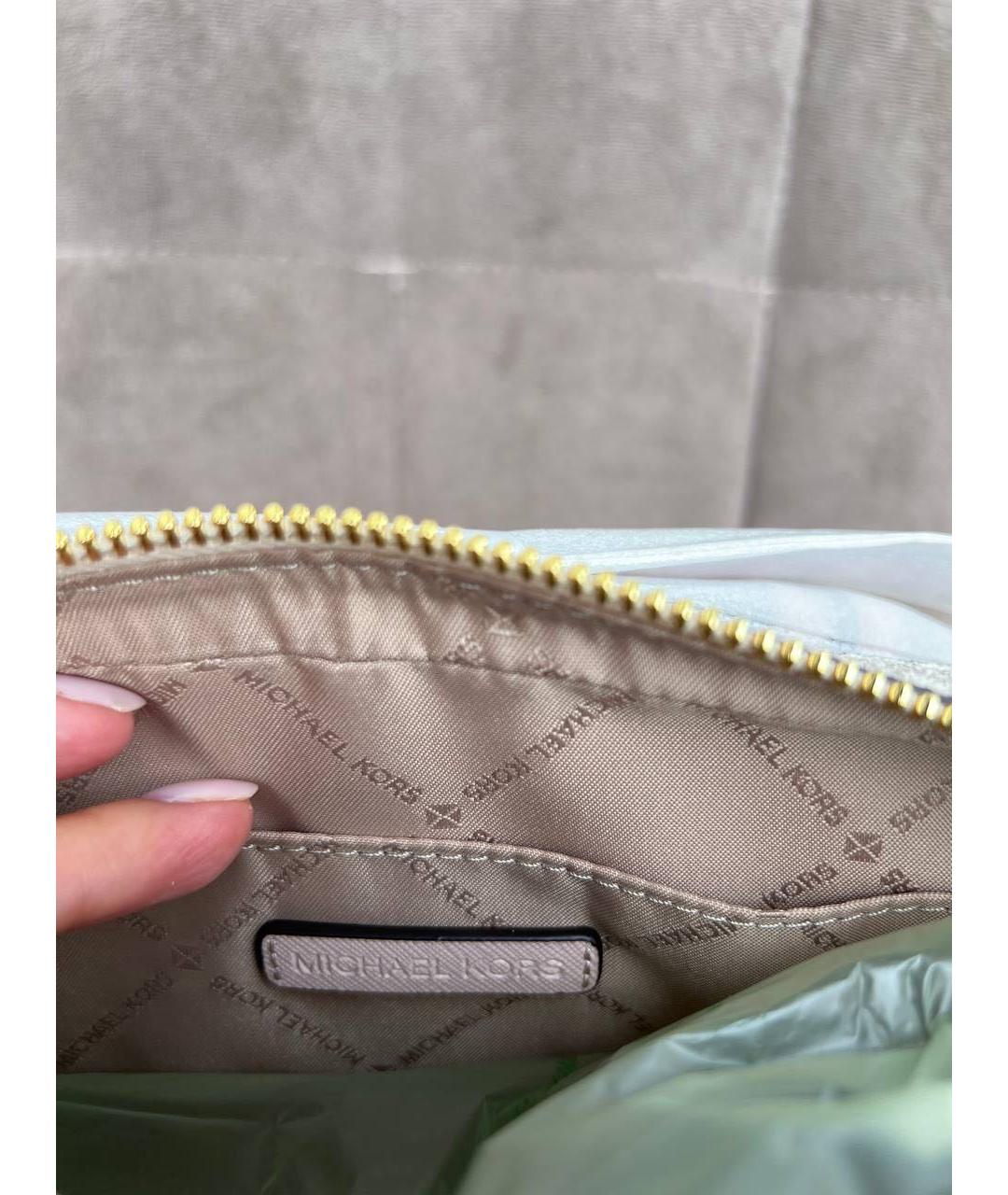 MICHAEL KORS Бежевая сумка через плечо из искусственной кожи, фото 7