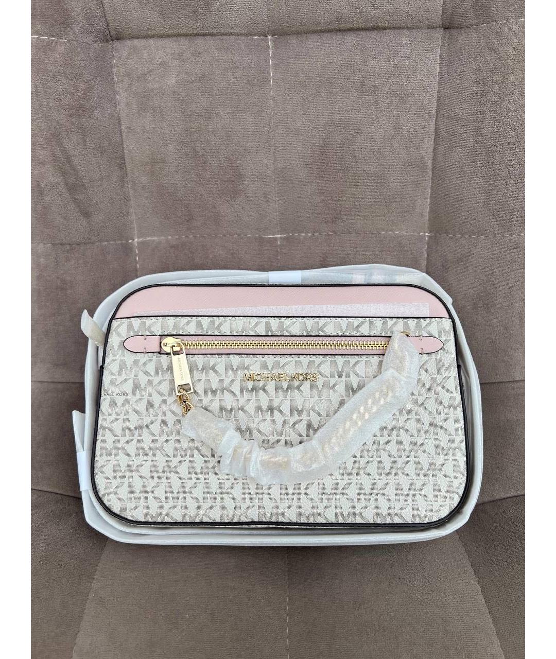 MICHAEL KORS Бежевая сумка через плечо из искусственной кожи, фото 9