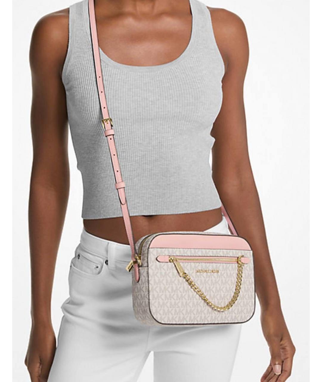 MICHAEL KORS Бежевая сумка через плечо из искусственной кожи, фото 8