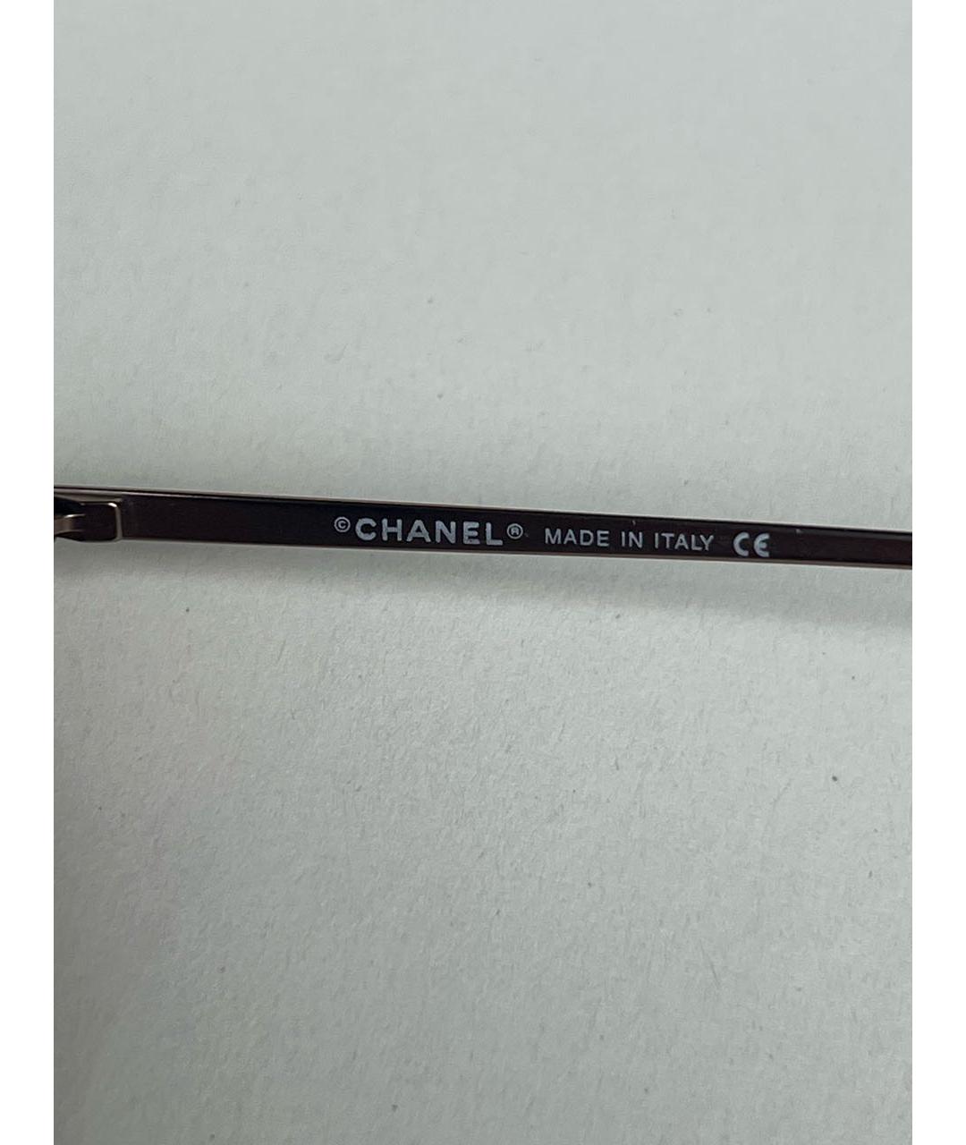 CHANEL Бордовые металлические солнцезащитные очки, фото 6