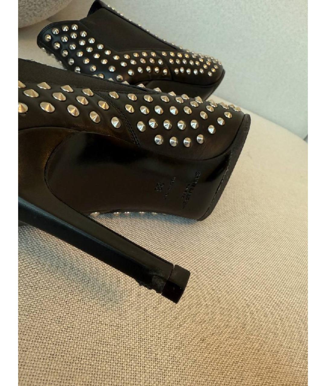 SAINT LAURENT Черные кожаные ботильоны, фото 6