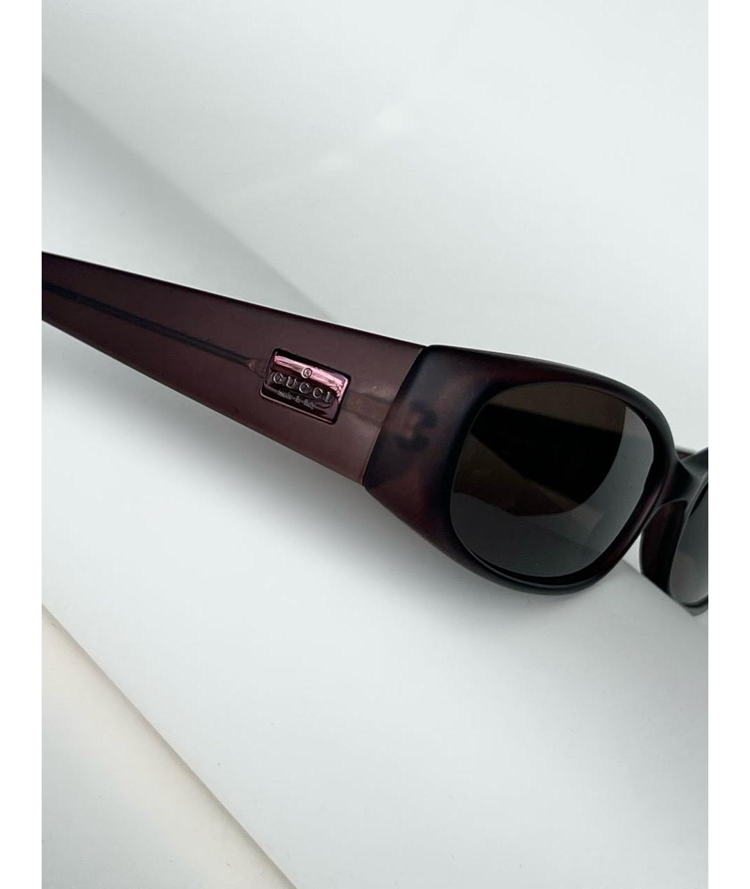 GUCCI Коричневые пластиковые солнцезащитные очки, фото 3