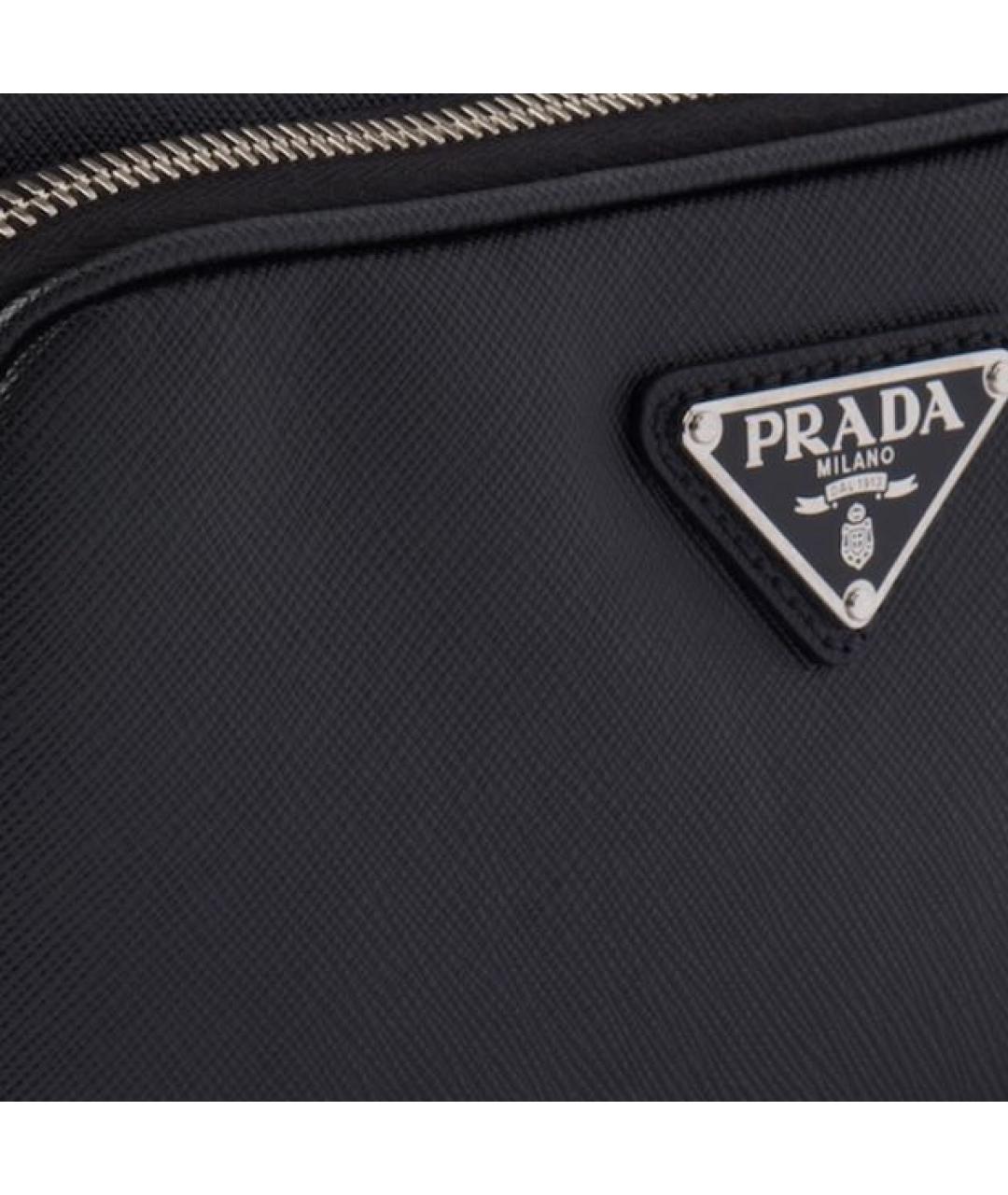 PRADA Черная кожаная сумка на плечо, фото 4