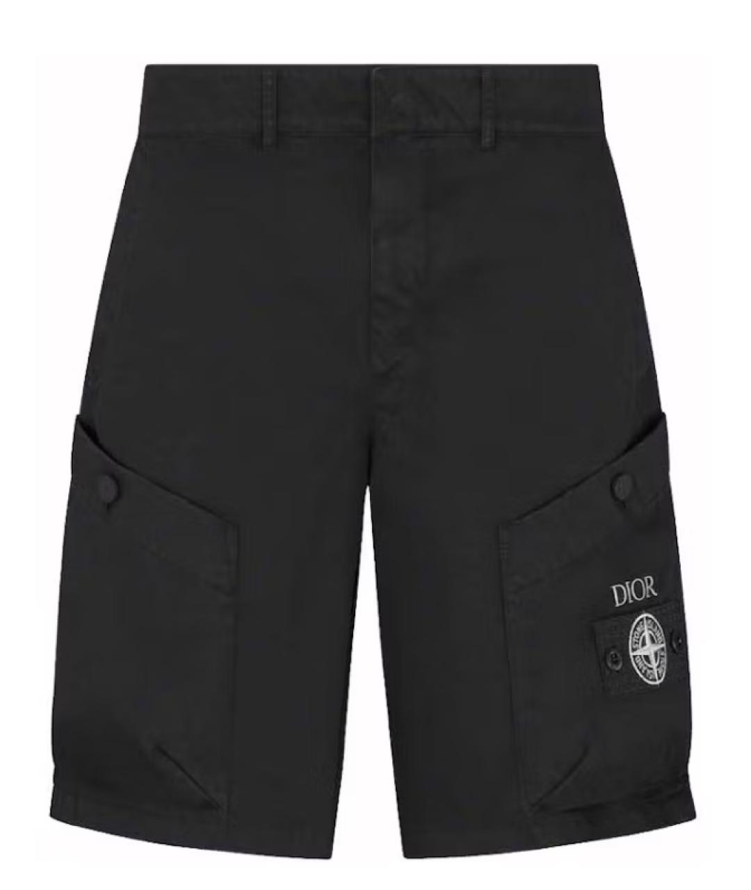 STONE ISLAND Черные хлопковые шорты, фото 1