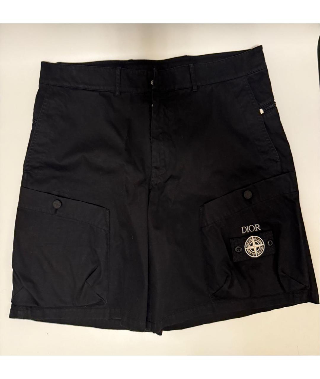 STONE ISLAND Черные хлопковые шорты, фото 2