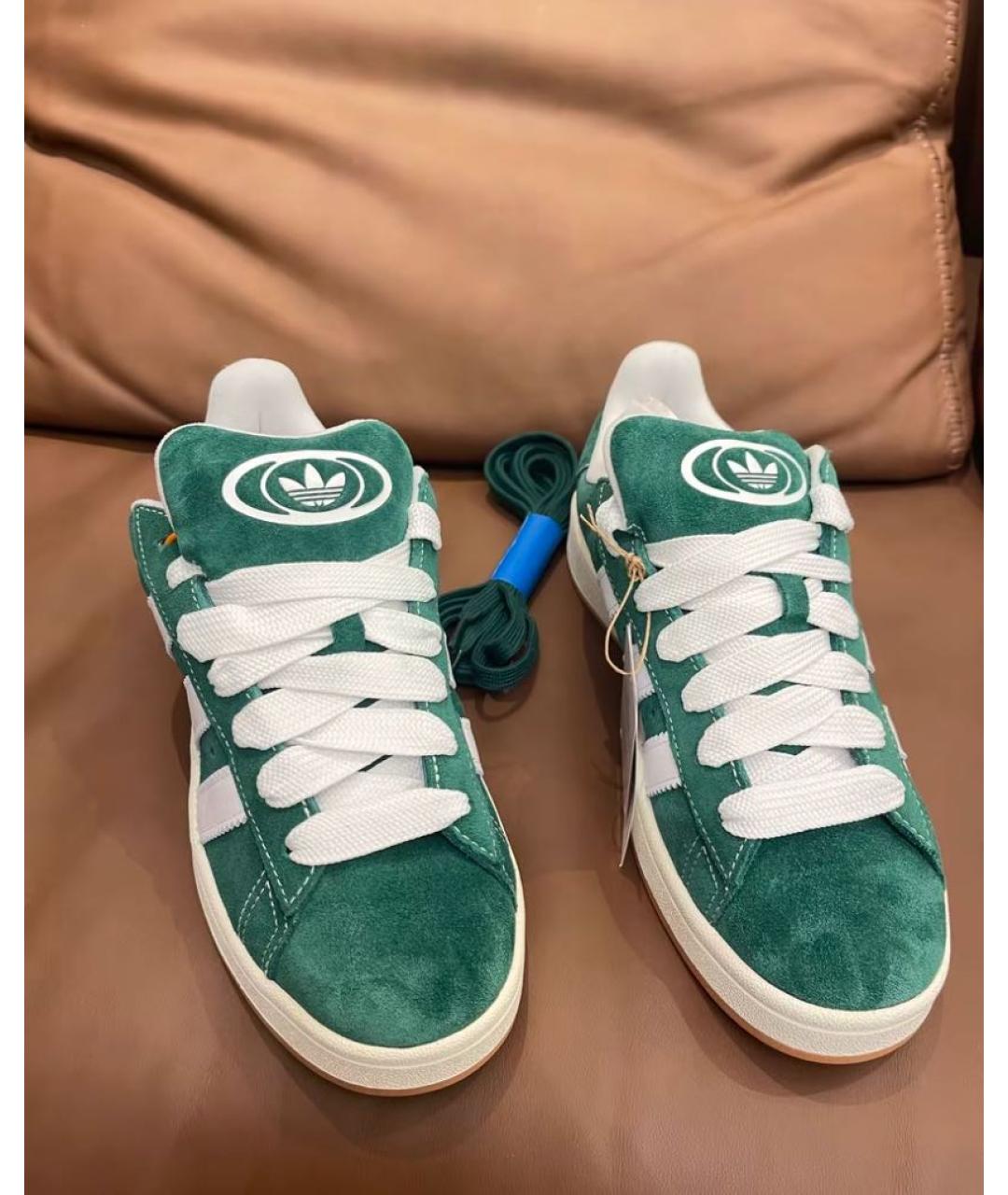 ADIDAS Зеленые замшевые низкие кроссовки / кеды, фото 5