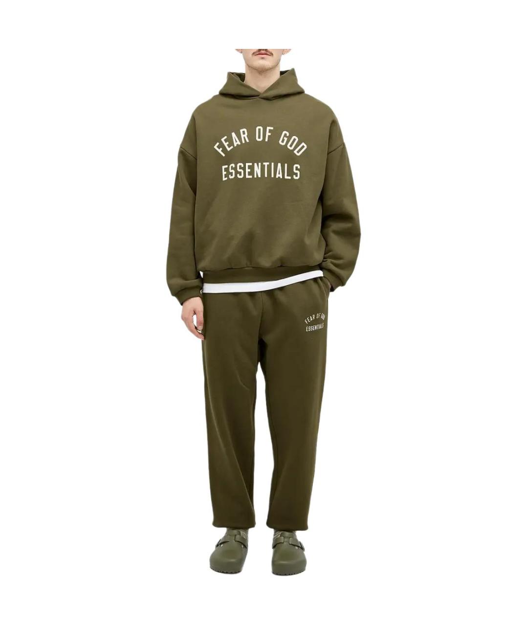 FEAR OF GOD ESSENTIALS Хаки классические брюки, фото 3