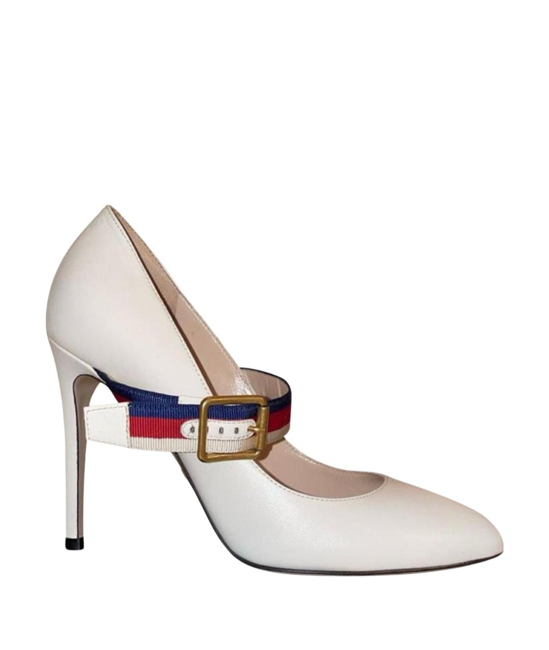 GUCCI Белые кожаные туфли, фото 1