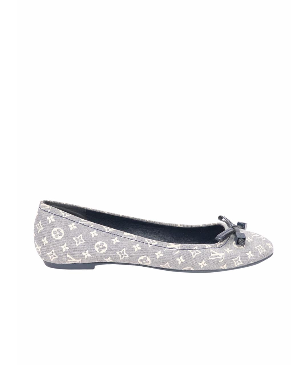 LOUIS VUITTON Серые текстильные балетки, фото 1