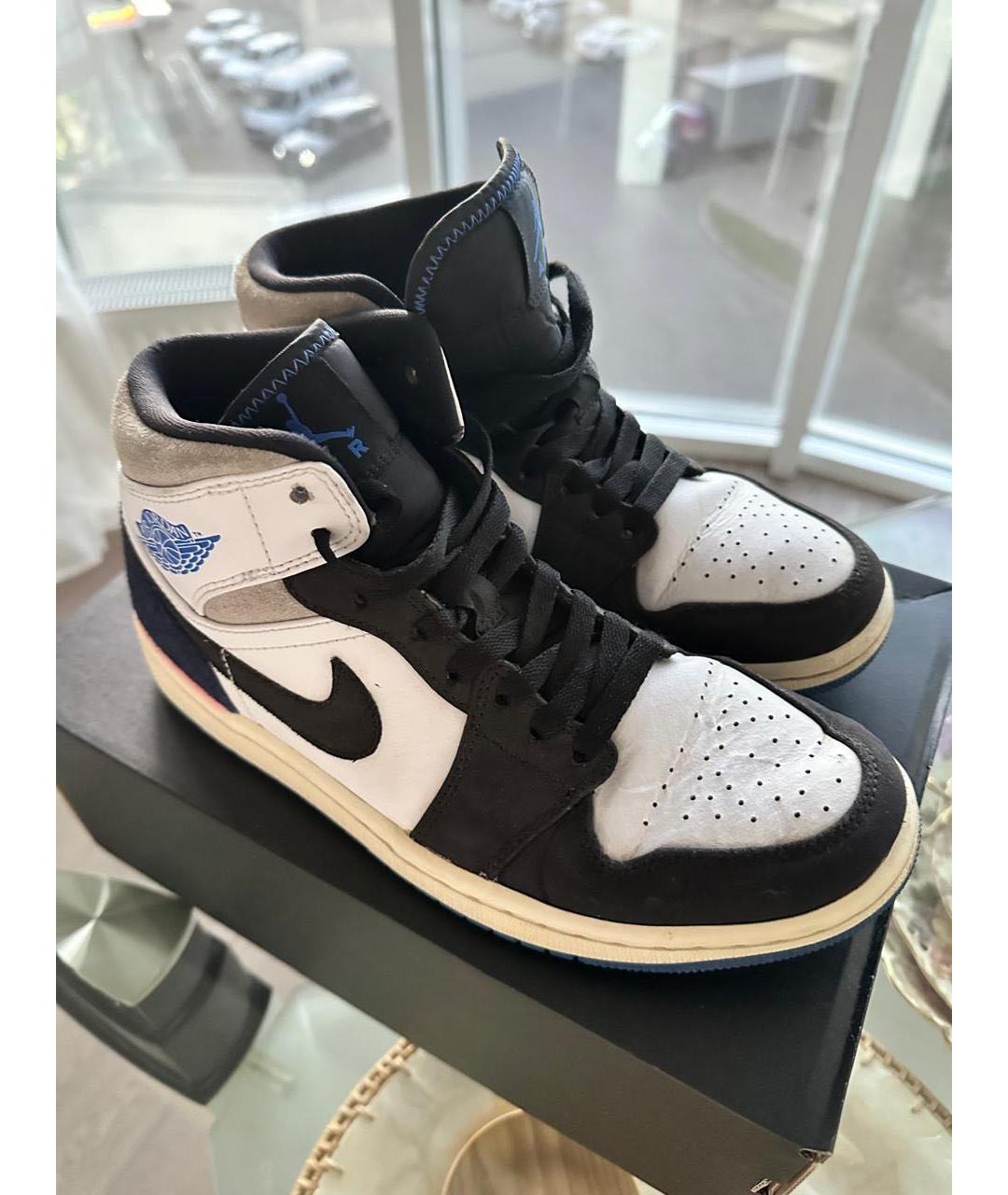 JORDAN Мульти кожаные высокие кроссовки / кеды, фото 4