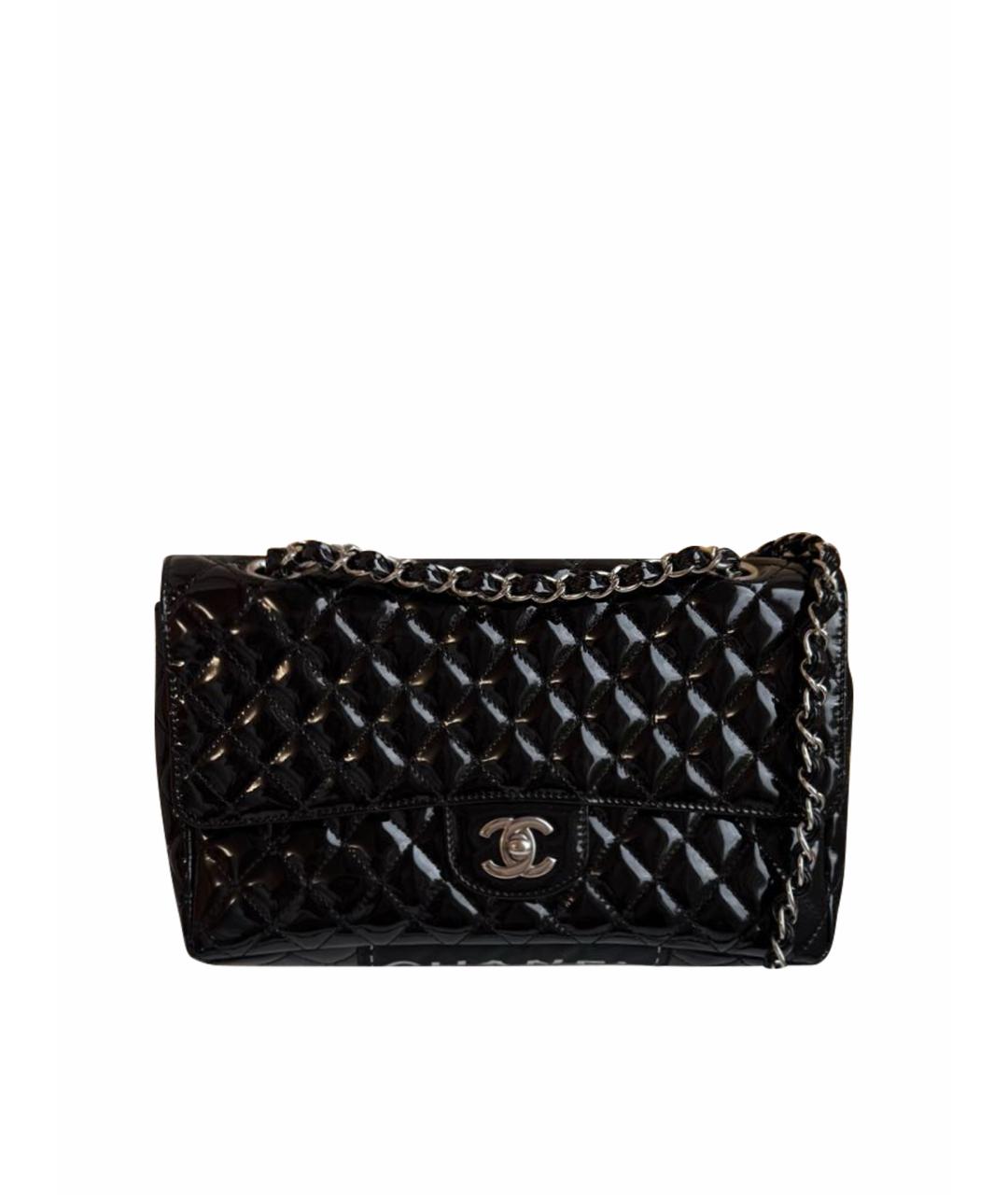 CHANEL Черная сумка через плечо из лакированной кожи, фото 1