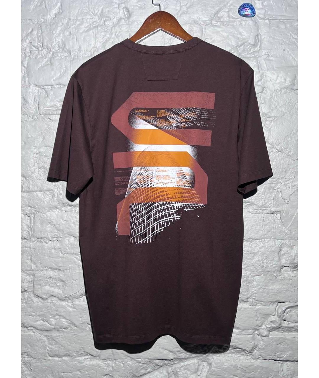 CP COMPANY Коричневая хлопковая футболка, фото 3