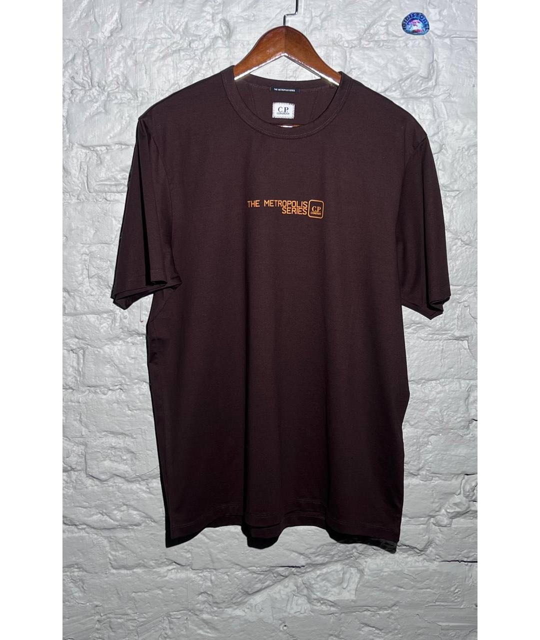 CP COMPANY Коричневая хлопковая футболка, фото 9