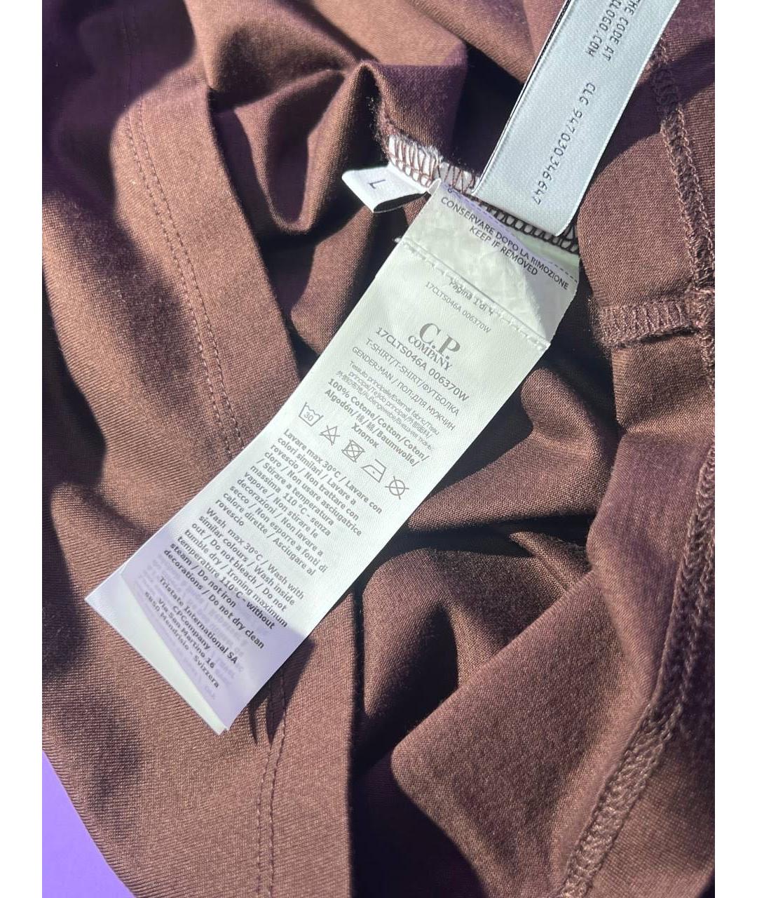CP COMPANY Коричневая хлопковая футболка, фото 8
