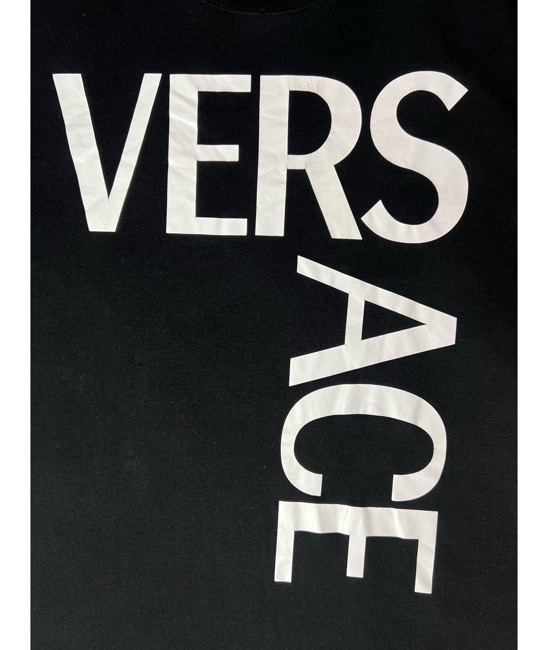 VERSACE Черная хлопковая футболка, фото 4