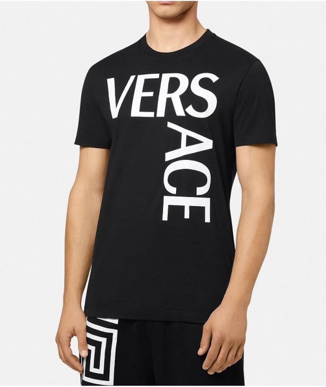VERSACE Черная хлопковая футболка, фото 2