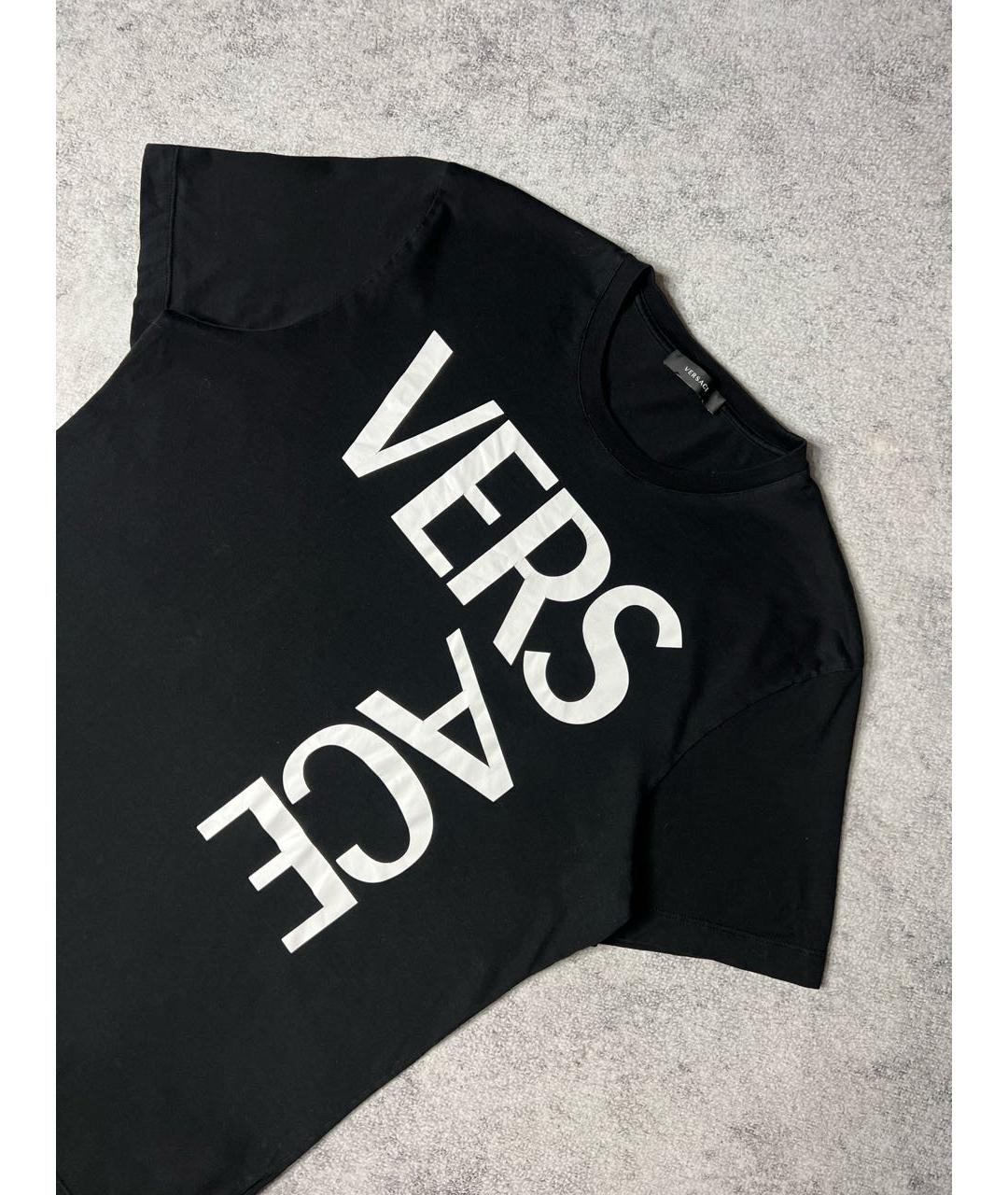 VERSACE Черная хлопковая футболка, фото 3