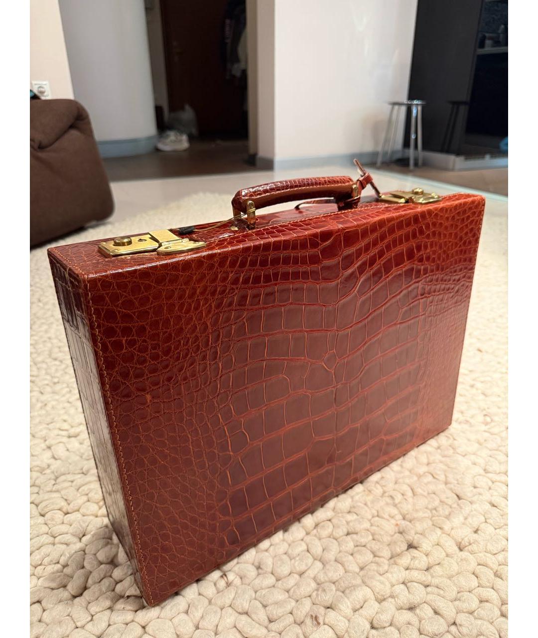 FENDI Коричневый кожаный портфель, фото 5