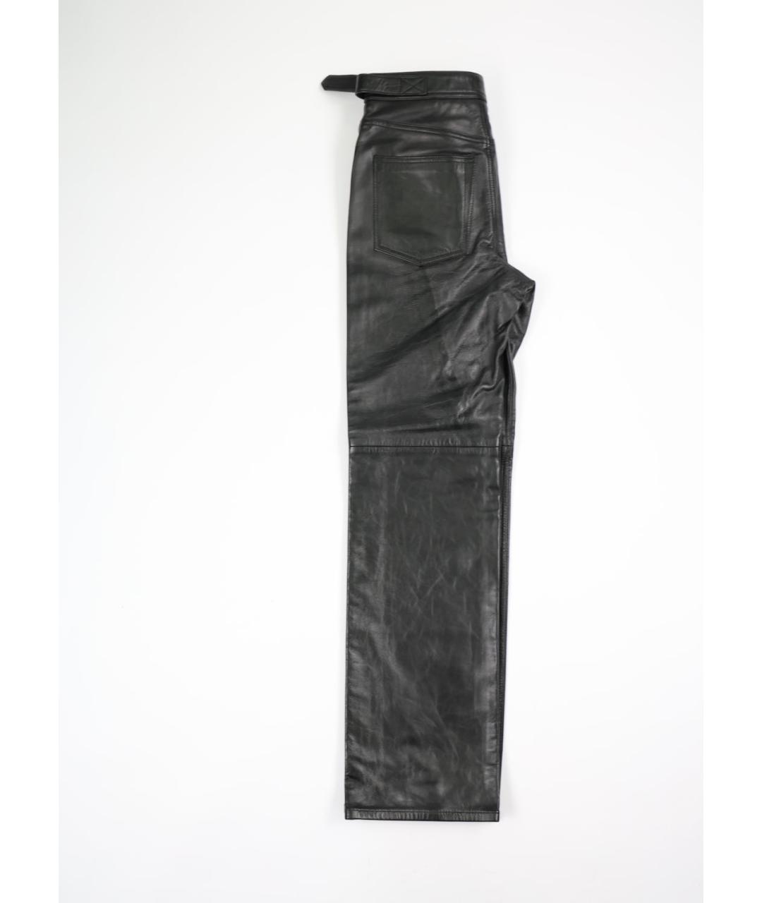 ACNE STUDIOS Черные кожаные прямые брюки, фото 4