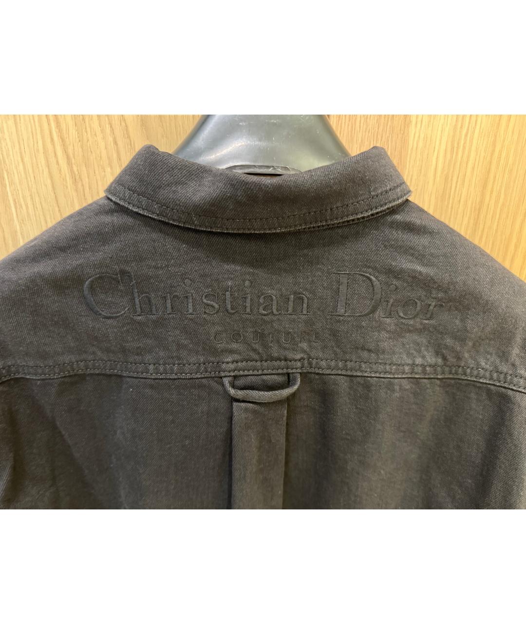 CHRISTIAN DIOR Черная хлопковая кэжуал рубашка, фото 3
