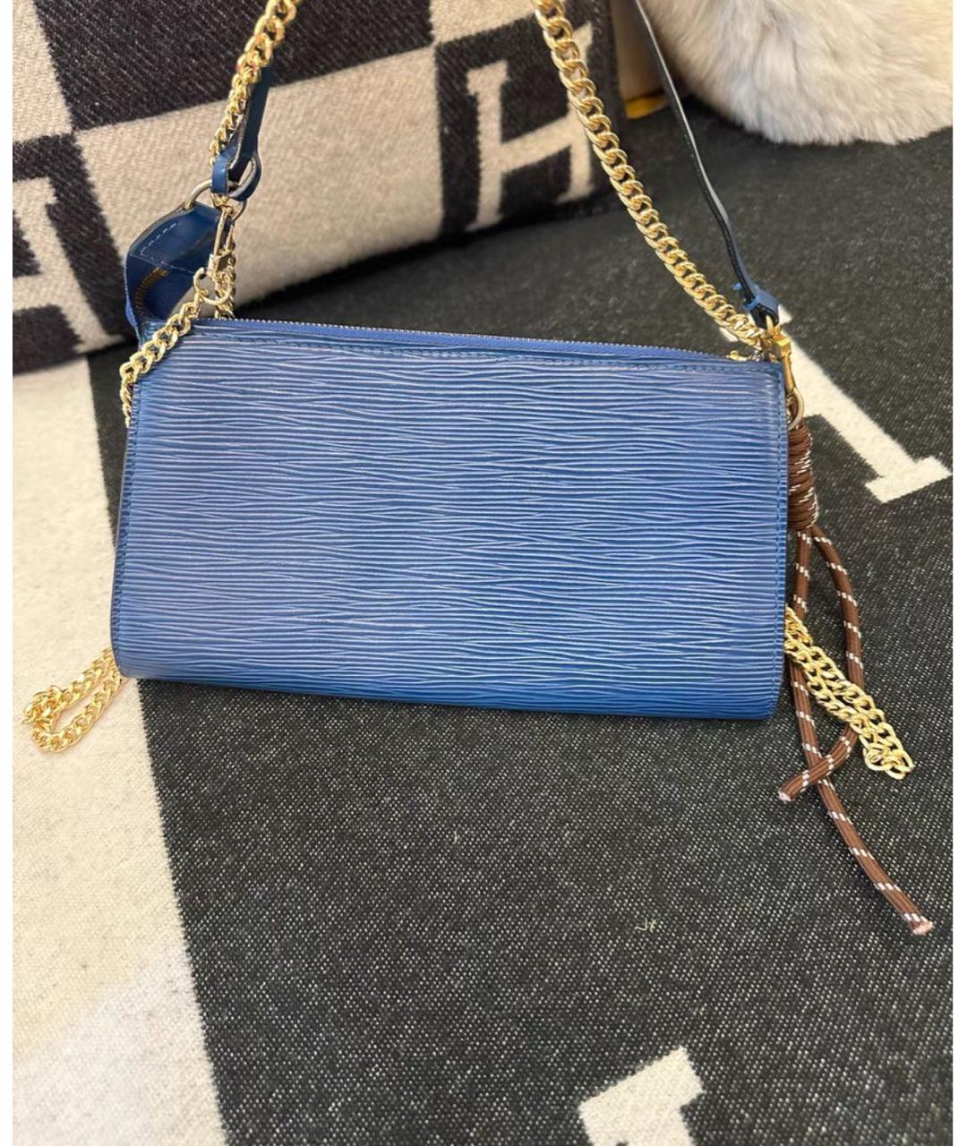 LOUIS VUITTON Синяя кожаная сумка с короткими ручками, фото 3