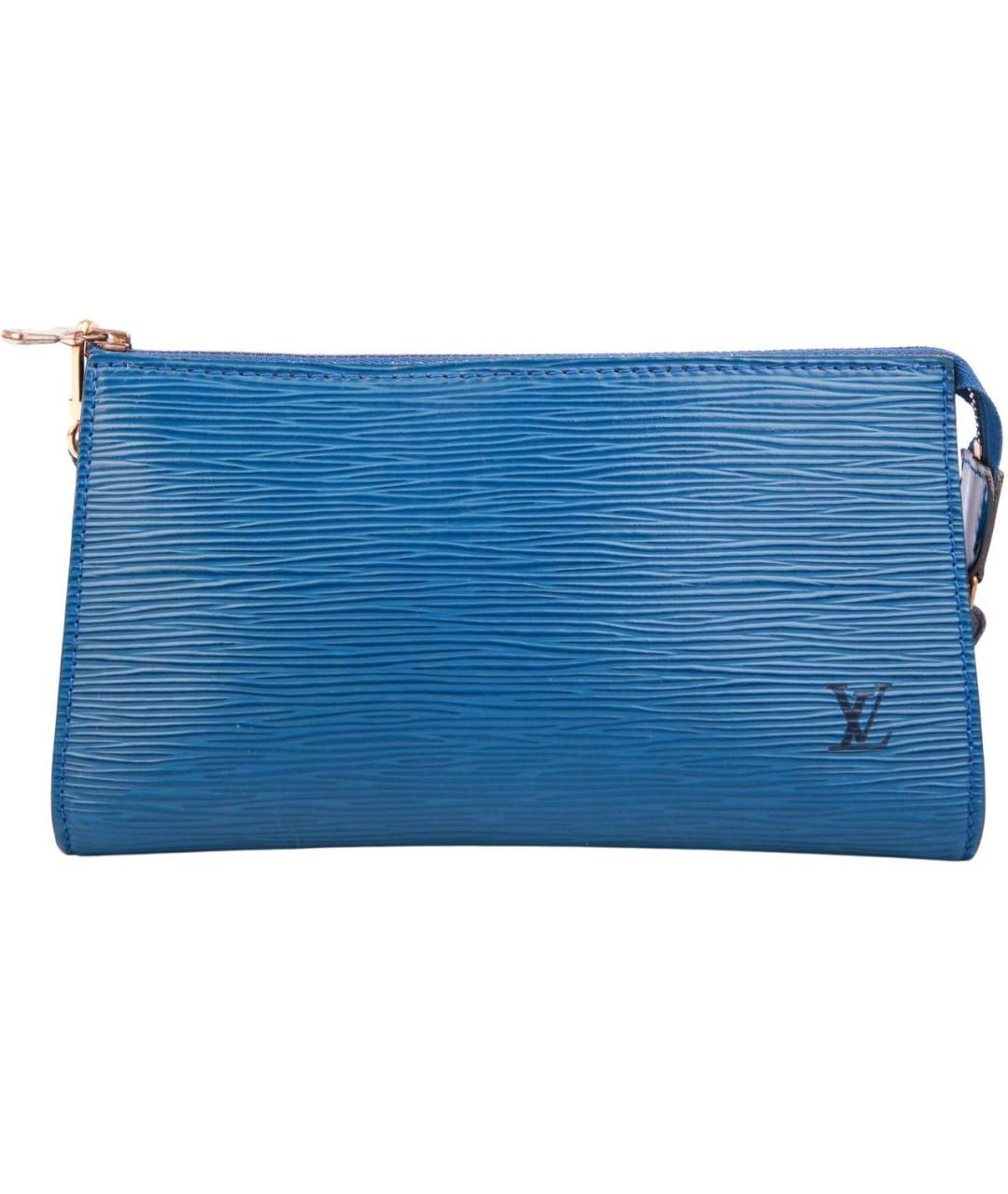 LOUIS VUITTON Синяя кожаная сумка с короткими ручками, фото 9