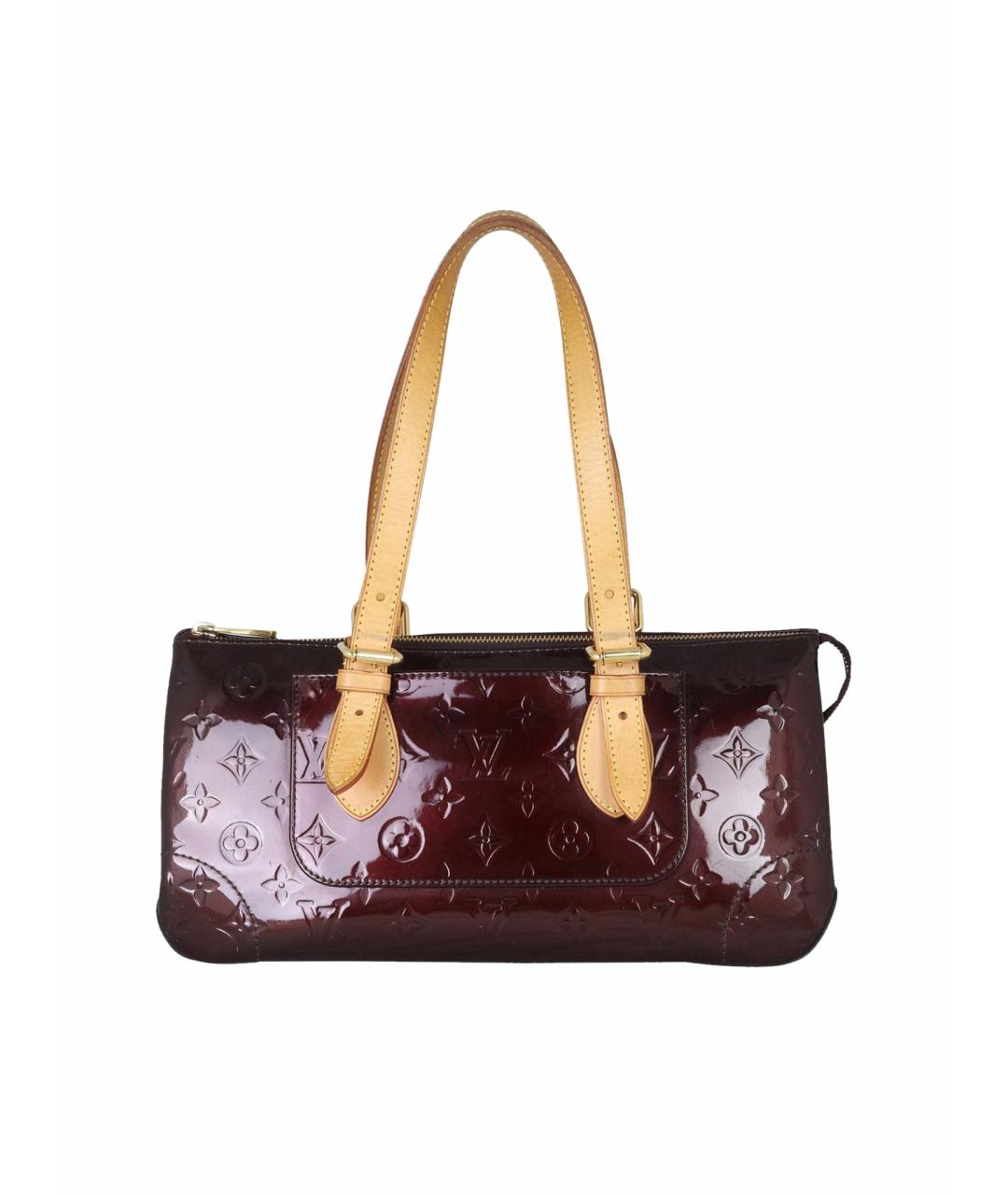 LOUIS VUITTON Бордовая сумка с короткими ручками из лакированной кожи, фото 1