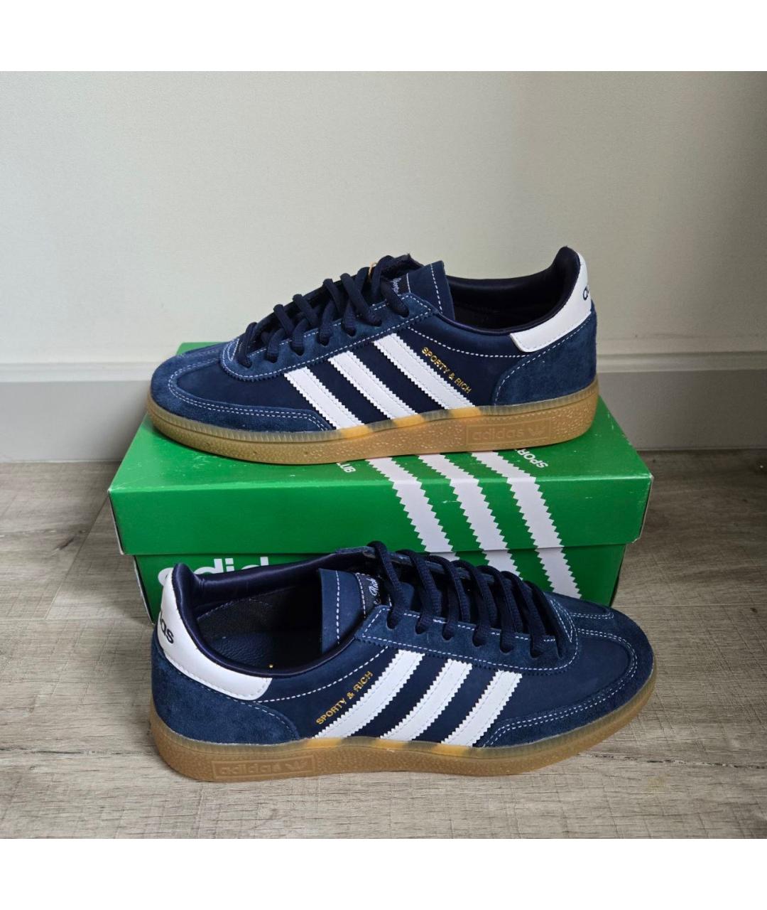 ADIDAS Темно-синие кожаные кеды, фото 4