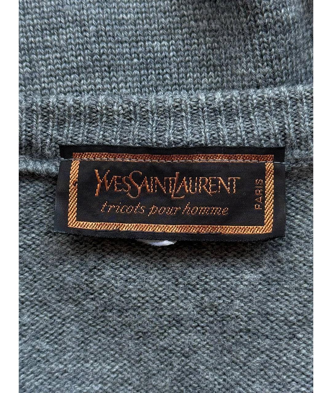 SAINT LAURENT Серый шерстяной джемпер / свитер, фото 3