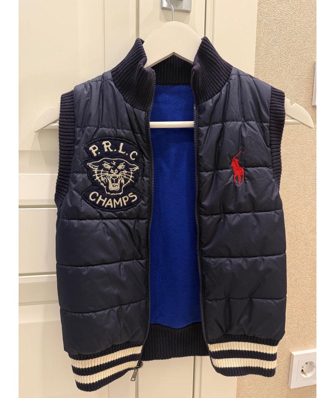 POLO RALPH LAUREN Темно-синий полиэстеровый жакет / жилет, фото 6
