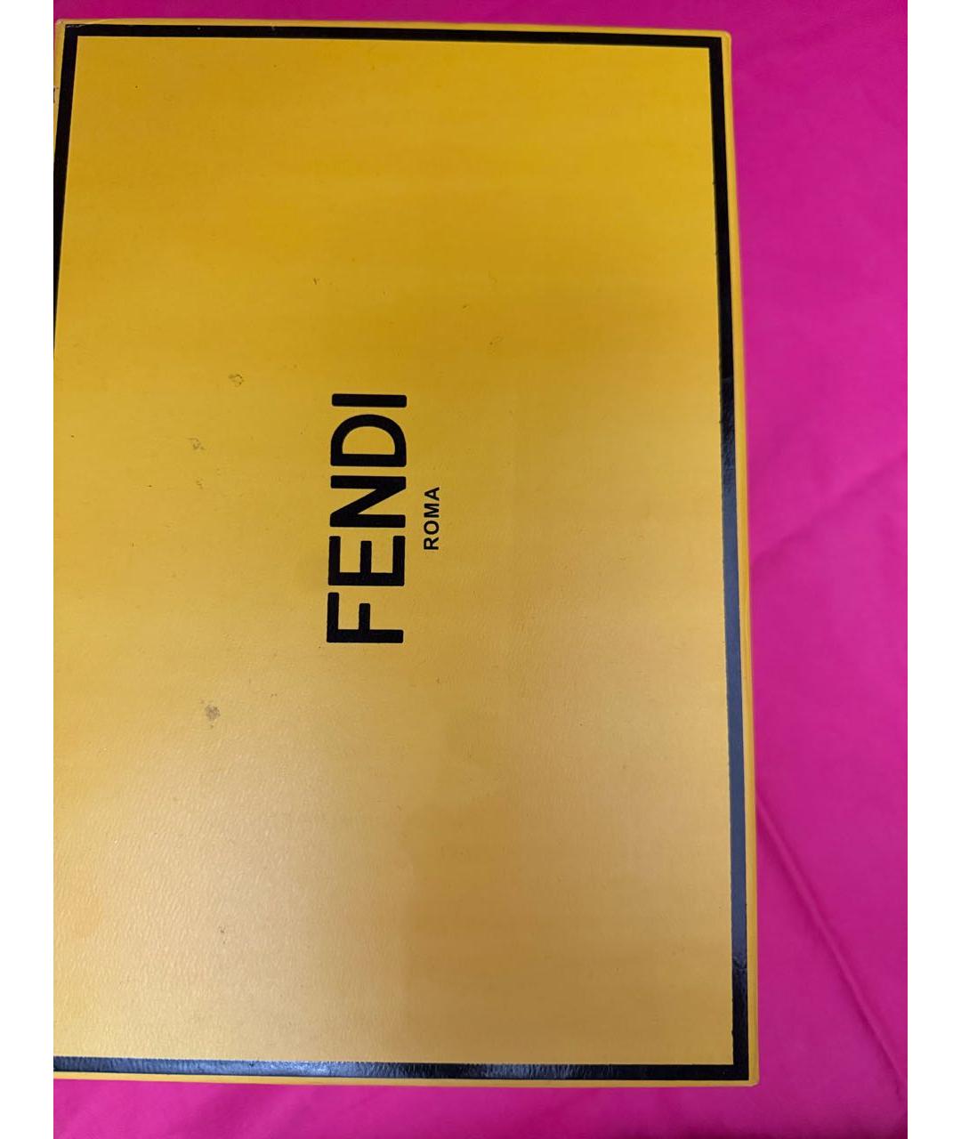FENDI Розовые кожаные кеды, фото 8