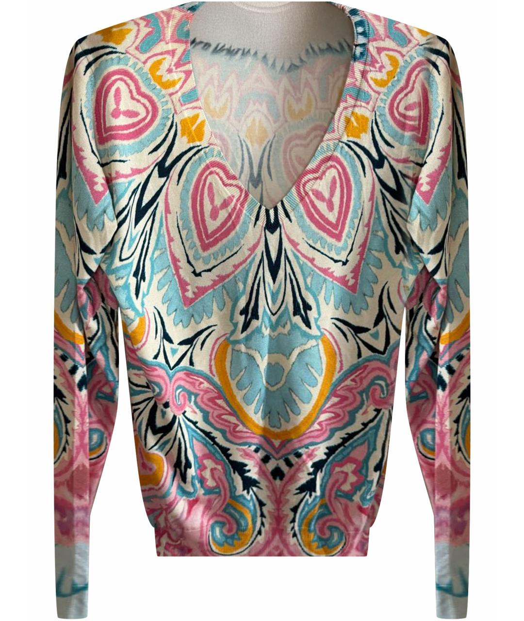 ETRO Бирюзовый шелковый джемпер / свитер, фото 1