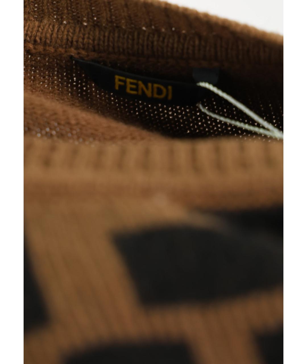 FENDI Коричневый шерстяной джемпер / свитер, фото 5