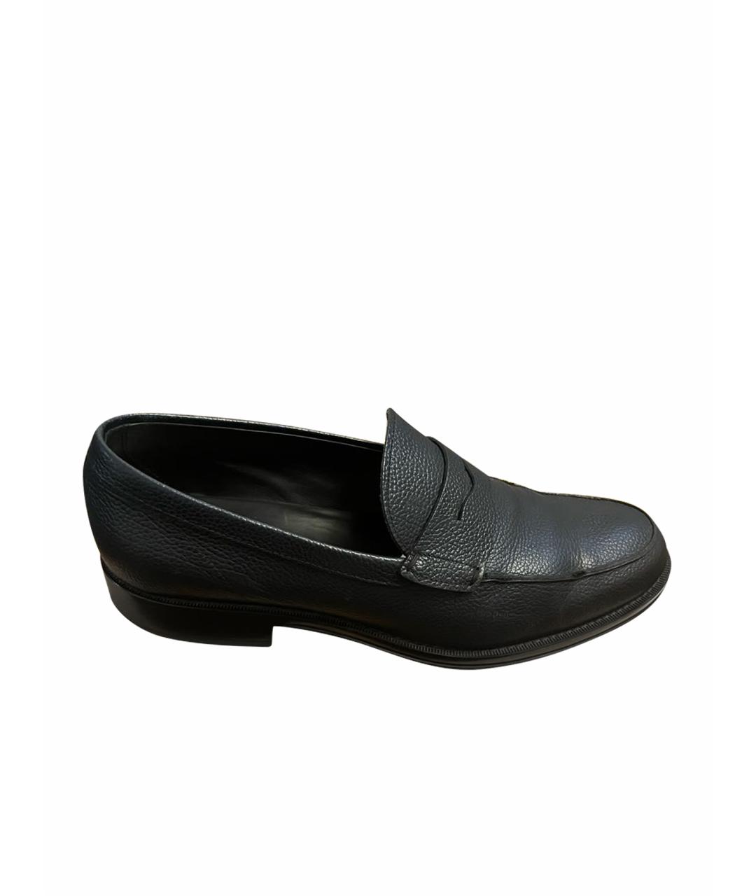 TOD'S Черные кожаные мокасины, фото 1
