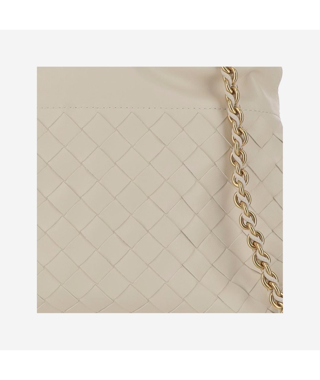 BOTTEGA VENETA Бежевая кожаная сумка через плечо, фото 4