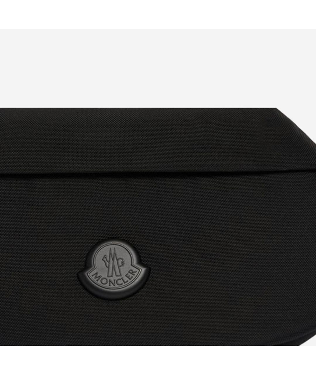 MONCLER Черная синтетическая поясная сумка, фото 4